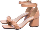 Sandália trançada - Tamanho grande - Salto bloco 7cm/ Feminino
