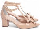 Scarpin luxo - Laço - Verniz - Salto baixo - quadrado 6,5 cm/Feminino