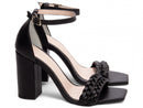 Sandália mini tranças - Salto médio, bloco, quadrado 8,5 cm/Feminino