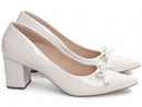 Scarpin luxo mocassim - Verniz - Laço - Salto baixo, bloco quadrado 6,5 cm/Feminino