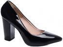 Scarpin luxo - Verniz - Salto médio, bloco, grosso 8,5 cm/Feminino