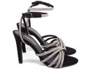 Sandália luxo - Strass - Nobuck - Salto ato, fino 9,5 cm/Feminino