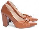 Scarpin luxo - Laço - Napa/Verniz - Salto alto, grosso 9 cm/ Feminino