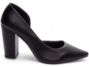 Scarpin lixo - Lateral aberta - Salto alto, bloco, grosso 8,5 cm/Feminino