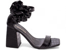 Sandália Flor removível - Salto alto, bloco 9 cm/Feminino