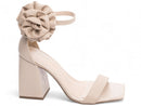 Sandália Flor removível - Salto alto, bloco 9 cm/Feminino