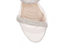 Tamanco manta de strass - Salto médio, bloco, grosso 8,5 cm/Feminino