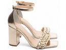 Sandália mini tranças - Salto médio, bloco, quadrado 8,5 cm/Feminino