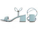 Sandália design trançado - Salto baixo, bloco, quadrado 5,5 cm/Feminino