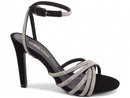 Sandália luxo - Strass - Nobuck - Salto ato, fino 9,5 cm/Feminino