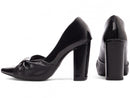 Scarpin luxo - Laço - Napa/Verniz - Salto alto, grosso 9 cm/ Feminino