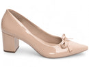 Scarpin luxo mocassim - Verniz - Laço - Salto baixo, bloco quadrado 6,5 cm/Feminino