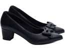Scarpin tamanho grande - Laço - Salto bloco, baixo 5,5 cm/Feminino